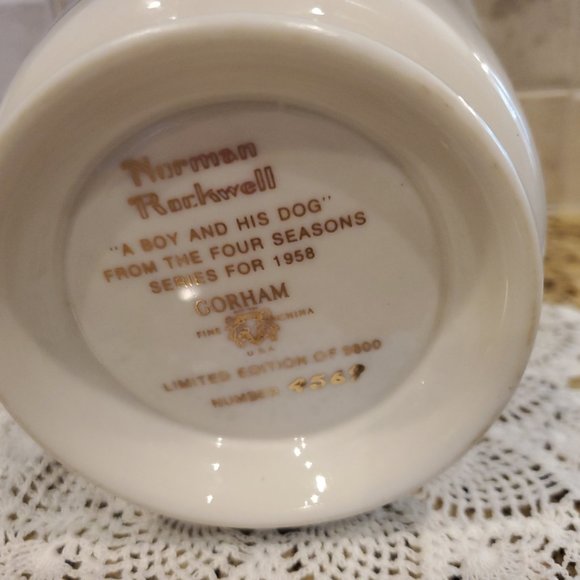 Gotham Norman Rockwell “A Boy and His Dog” Porcelain Candy Dish w/ Lid 4569/9800 - Picture 8 of 8